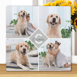 Custom Photo Collage Monogram Name Dog Plaque<br><div class="desc">Celebrate your best friend with a custom Monogram Pet Photo Collage Plaque . When you have so many fun memories and photos , one photo isn't enough . Our Dog Photo Plaque has four photos. Whether you have a new puppy , or to memorialize all the special moments thru each...</div>