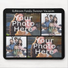 Custom Photo Collage Mousepad Add 4 Photos +Title