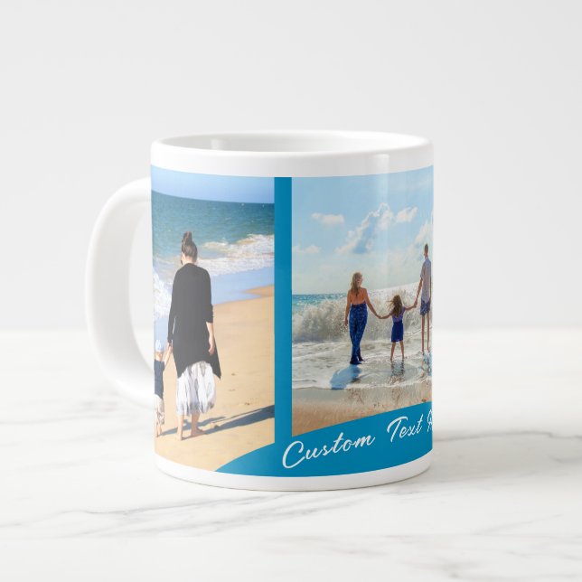 Custom Photo Collage Mug with Your Photos and Text (Front Left)