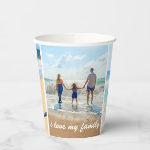 Custom Photo Collage Paper Cups with Your Family