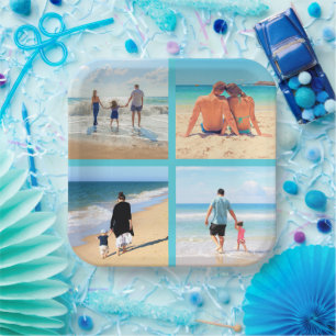 Custom Photo Collage Paper Plates with Your Photos
