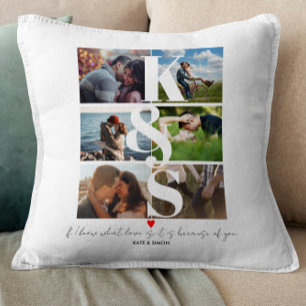 Custom Photo Collage Personalised Couples Gift Cushion