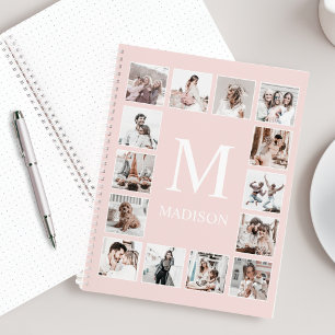 Custom Photo Collage Personalised Pink Notebook