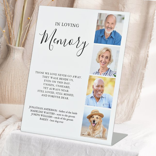 Custom Photo Collage Personalised Wedding Memorial Pedestal Sign (Creator Uploaded)