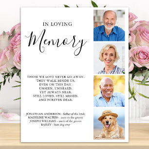 Custom Photo Collage Personalised Wedding Memorial Poster