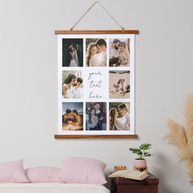 Custom Photo Collage Personalized Picture Family Hanging Tapestry (Bedroom)
