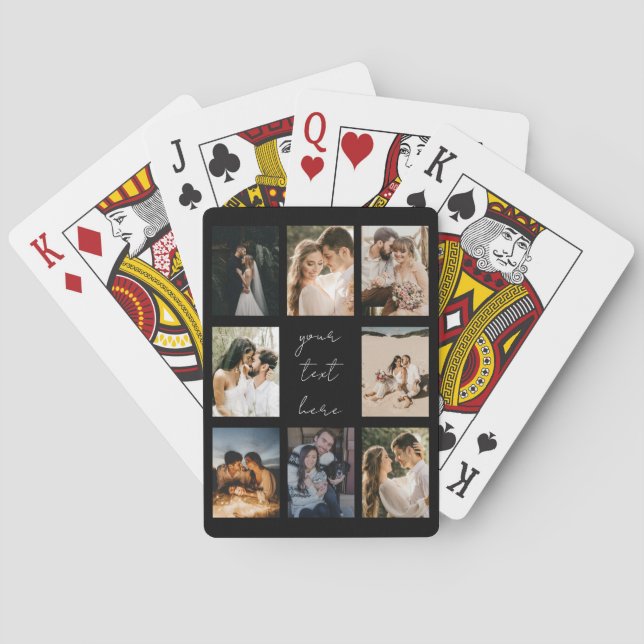 Custom Photo Collage Personalized Picture Family Playing Cards (Back)