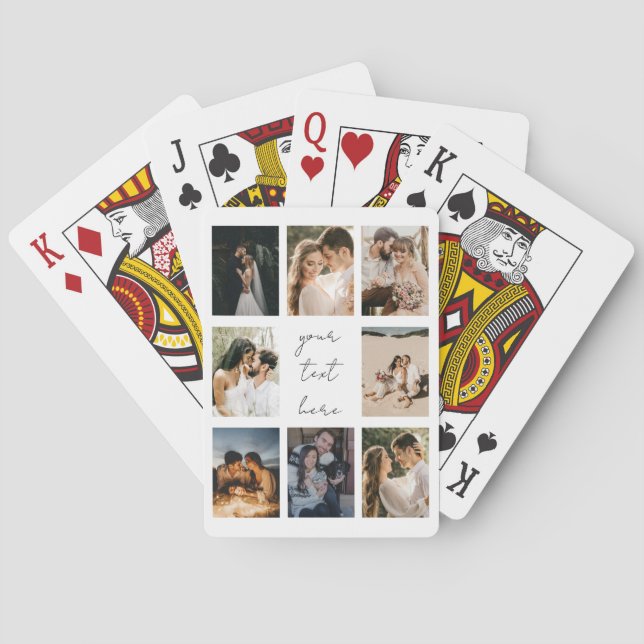 Custom Photo Collage Personalized Picture Family Playing Cards (Back)