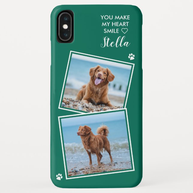 Custom Photo Collage Pet Dog Cat Name Cute Photo Case-Mate iPhone Case (Back)