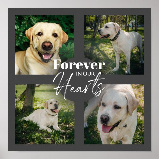 Custom Photo Collage Pet Memorial Poster (Front)