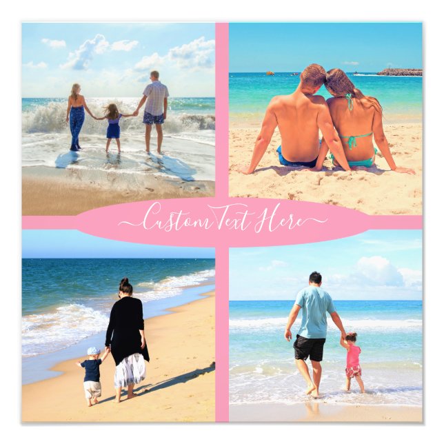 Custom Photo Collage Print Your Photos and Text (Front)
