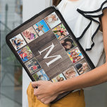 Custom Photo Collage Rustic Farmhouse Family Laptop Sleeve<br><div class="desc">Create your own personalized 14 photo collage laptop sleeve with your custom images on a rustic farmhouse style wooden plank background. The design also features your monogram. Add your favorite photos,  designs or artworks to create something really unique.</div>