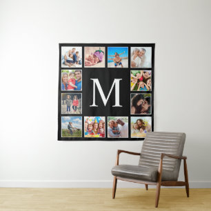Custom Photo Collage Rustic Farmhouse Family Tapes Tapestry