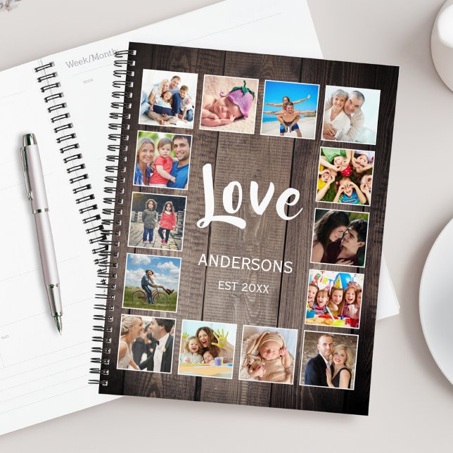 Custom Photo Collage Rustic Farmhouse Love Family Planner (Creator Uploaded)