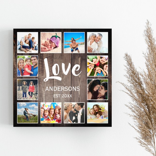 Custom Photo Collage Rustic Farmhouse Love Family Print (Creator Uploaded)