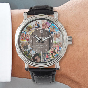 Custom Photo Collage Rustic Farmhouse Love Family Watch