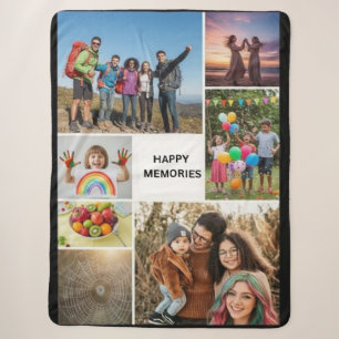 Custom Photo Collage Sherpa Fleece Blanket