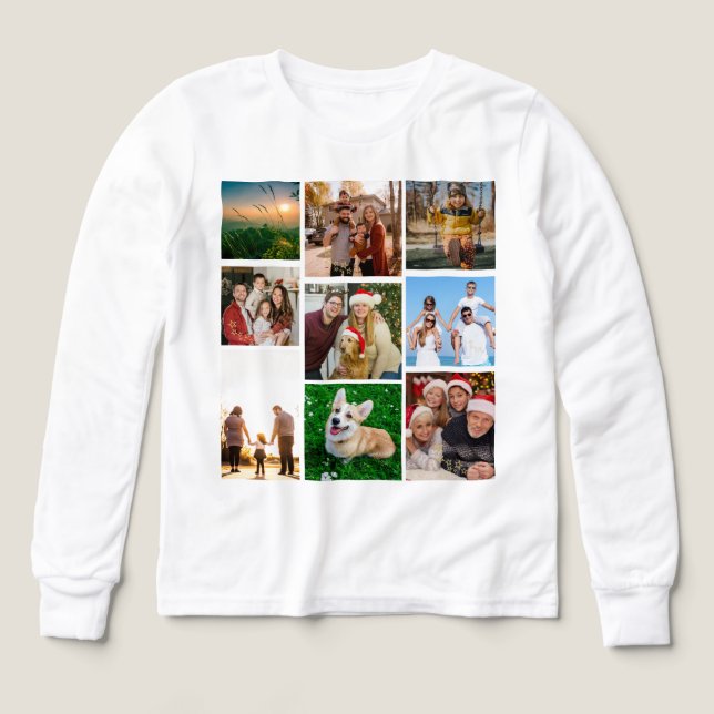 Custom Photo Collage Shirt, Custom 9 Photos   (Design Front)