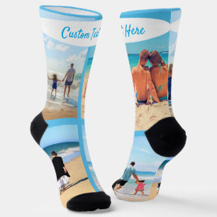 Custom Photo Collage Socks Your Photos and Text