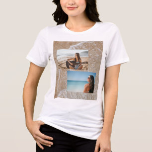 Custom Photo Collage T-Shirt   Beach Vacation Tri-Blend Shirt