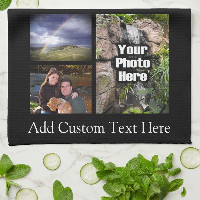 Custom Photo Collage Tea Towel (Folded)