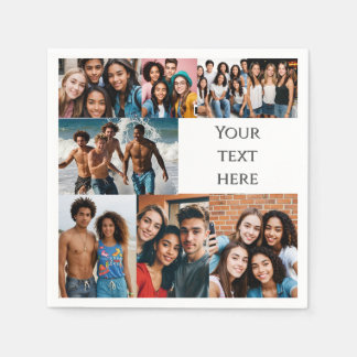 Custom Photo Collage teen party paper Napkin