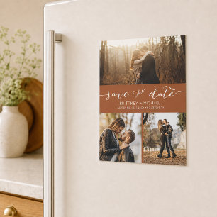Custom Photo Collage Terracotta Save the Date
