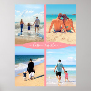 Custom Photo Collage Text Family Love Personalised Poster