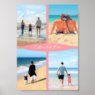 Custom Photo Collage Text Family Love Personalised Poster