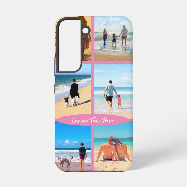 Custom Photo Collage Text Samsung or iPhone Cases (Back)