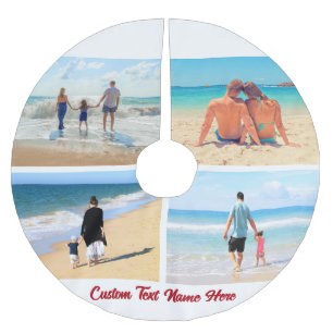 Custom Photo Collage Text Tree Skirt Your Photos