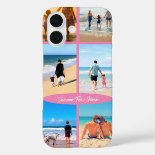 Custom Photo Collage Text Your Family Photos Gift iPhone 16 Case