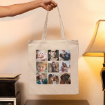 Custom Photo Collage Tote Bag<br><div class="desc">Personalized picture tote bag featuring 18 photos of your choice (9 on each side). A perfect gift to give to family or friends!</div>