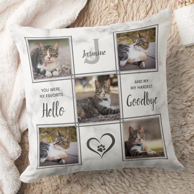 Custom Photo Collage Unique Cat Memorial Cushion (Creator Uploaded)