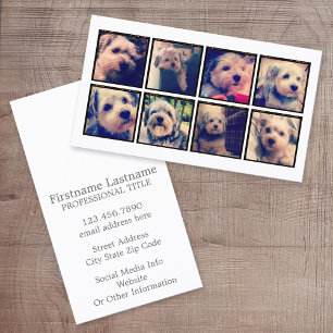 Custom Photo Collage with Square Photos Business Card