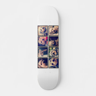 Custom Photo Collage with Square Photos Skateboard