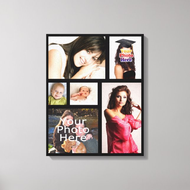 Custom Photo Collage Wrapped Canvas Print (Front)