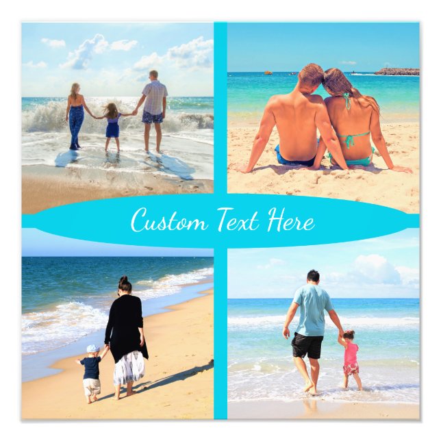Custom Photo Collage Your Photos Print with Text (Front)