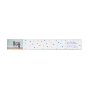 Custom Photo Colourful Confetti Wrap Around Label