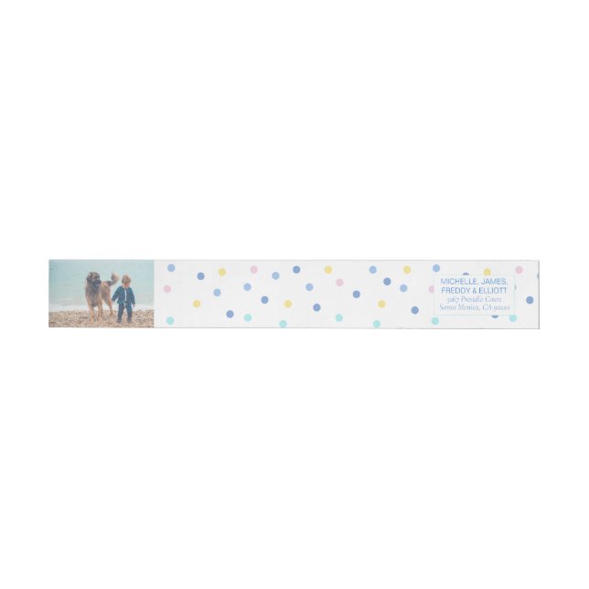 Custom Photo Colourful Confetti Wrap Around Label (Individual)