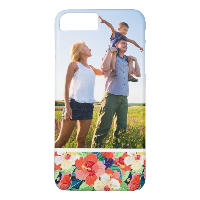 Custom Photo Colourful Hibiscus Pattern Case-Mate iPhone Case (Back)