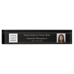 Custom Photo Company Logo Business Name Title Nameplate