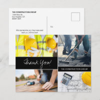 Custom Photo Construction Business Name Thank You