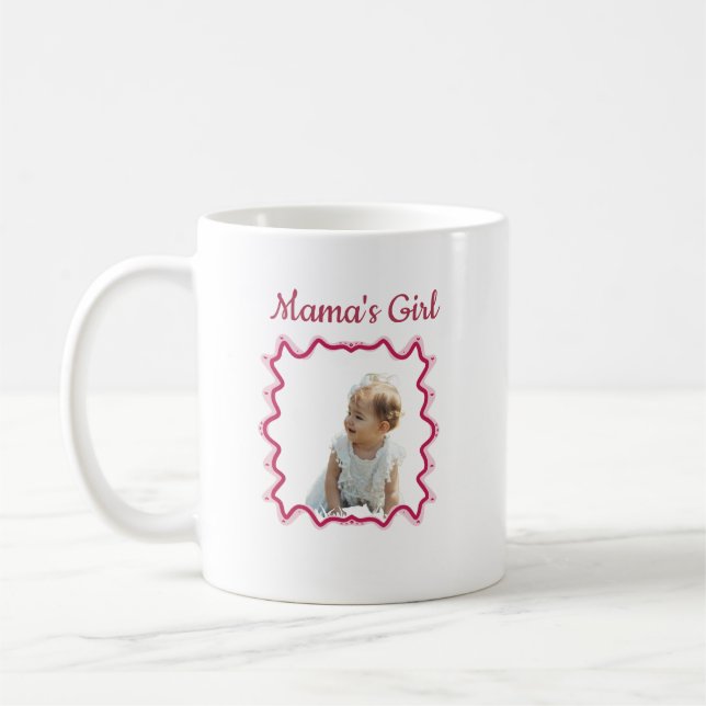 Custom Photo Coquette Wavy Frame Mug (Left)