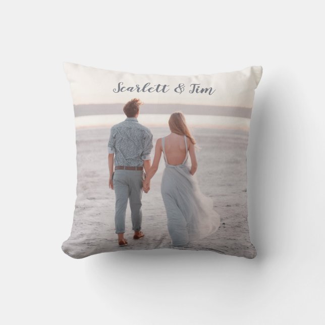 Custom Photo Couple Goals Throw Pillow (Front)