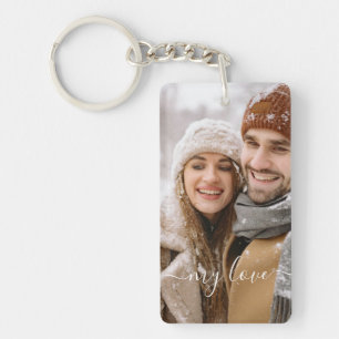 Custom Photo Couple My Love Keychain
