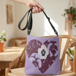 Custom Photo Crossbody Bag – Purple Heart