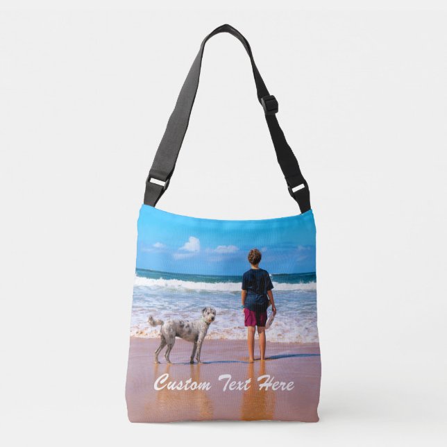Custom Photo Crossbody Bag Your Photos and Text (Front)
