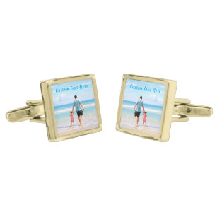 Custom Photo Cufflinks with Your Photos and Text