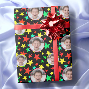 Custom Photo Custom Logo Stars Create Your Own Wrapping Paper